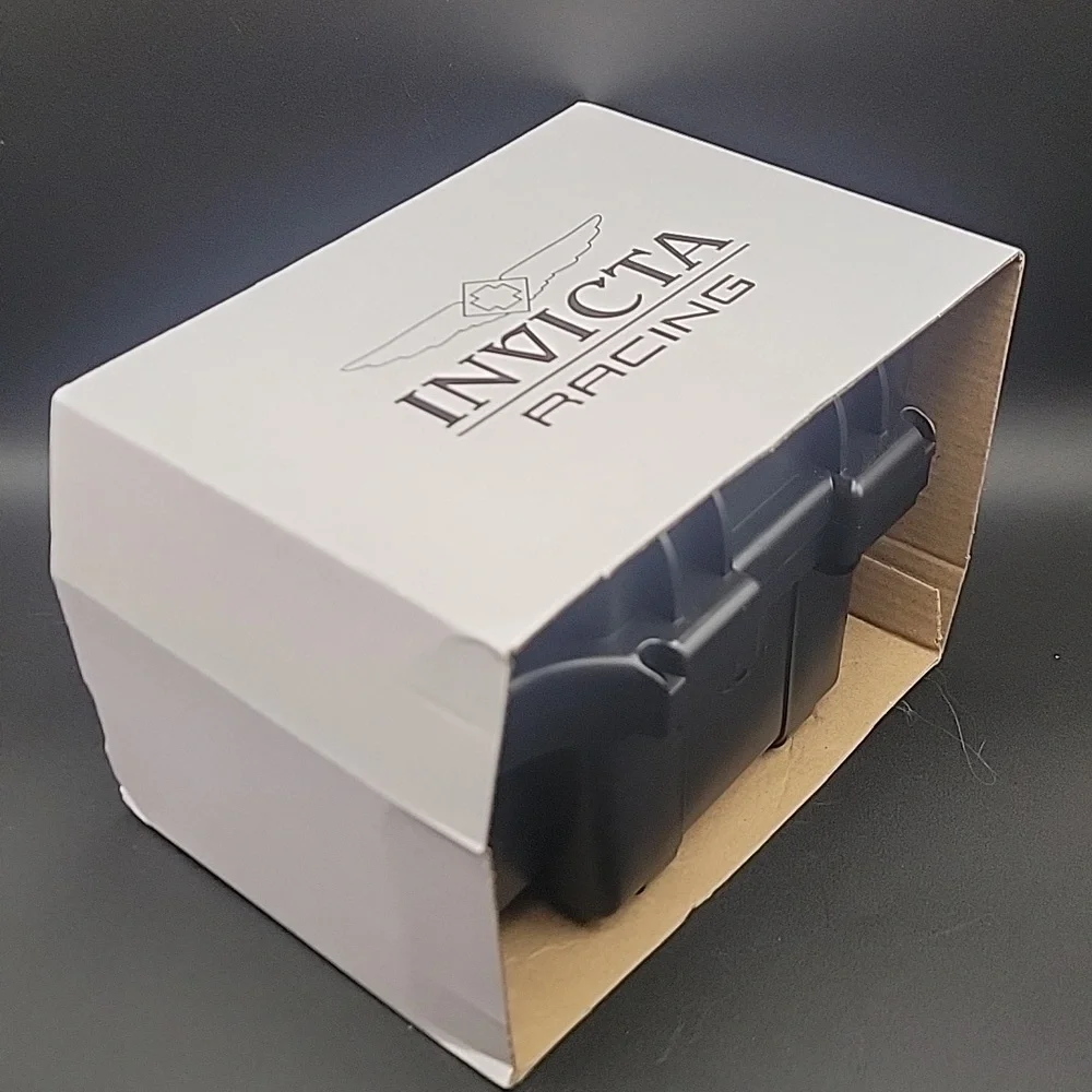 NEW Invicta Racing 1 One Slot Black Yellow Watch Box Case NIB Waterproof Dive